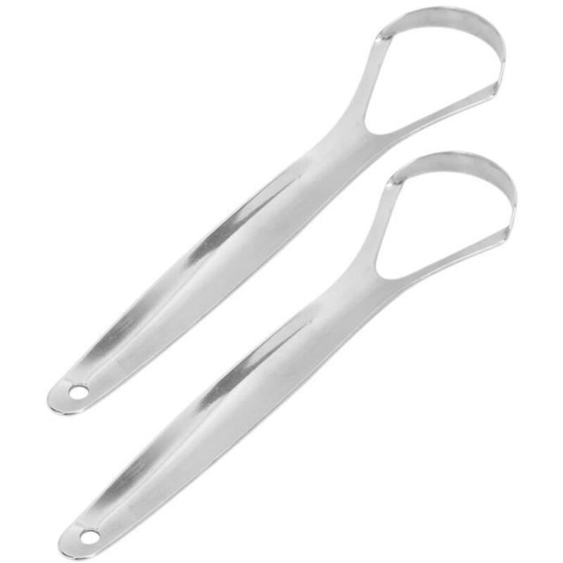 keenso Gratte-langue 2pcs grattoir à langue adulte portable réutilisable en acier inoxydable rafraîchir le nettoyeur de langue