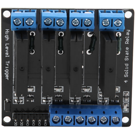 Keenso Halbleiterrelais-Trigger, Hochleistungs-DC/AC-4-Kanal-5V-Halbleiterrelaismodul mit 2A-Sicherung