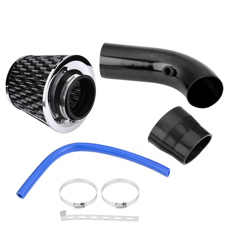 Keenso Kit D'admission D'air Froid, 76 Mm 3 Pouces, Filtre D'admission D'air Froid Universel pour Voiture, Kit de Tuyau D'induction en Aluminium