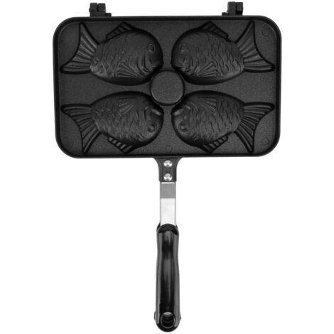 Keenso Taiyaki Fripan Waffle Maker Pan, Pan de Gaufre en Alliage en Aluminium Résistant pour les Réunions Fermées et Ouvertes