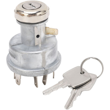 Keenso Traktor-Starterschalter, RE45963 Traktor-Zündschalter Anlasserschalter aus Aluminiumlegierung mit 2 Schlüsseln für 5105 5200 5205 5210 5220.