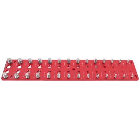 Keenso Vérificateur de Filetage, Identifiant de Vis à écrou Standard Métrique de 28 Trous avec Option de Montage Mural pour la Réparation Automatique Mécanique Maison Faite à la Main (rouge)