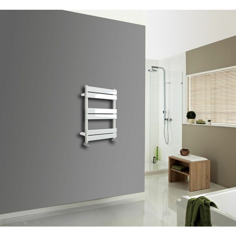 KTW-001 White Designer Flat Panel Towel Warmer Radiator: 650x400mm - Keenware