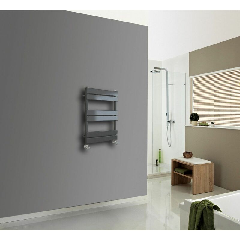 KTW-002 Anthracite Designer Flat Panel Towel Warmer Radiator: 650x400mm - Keenware