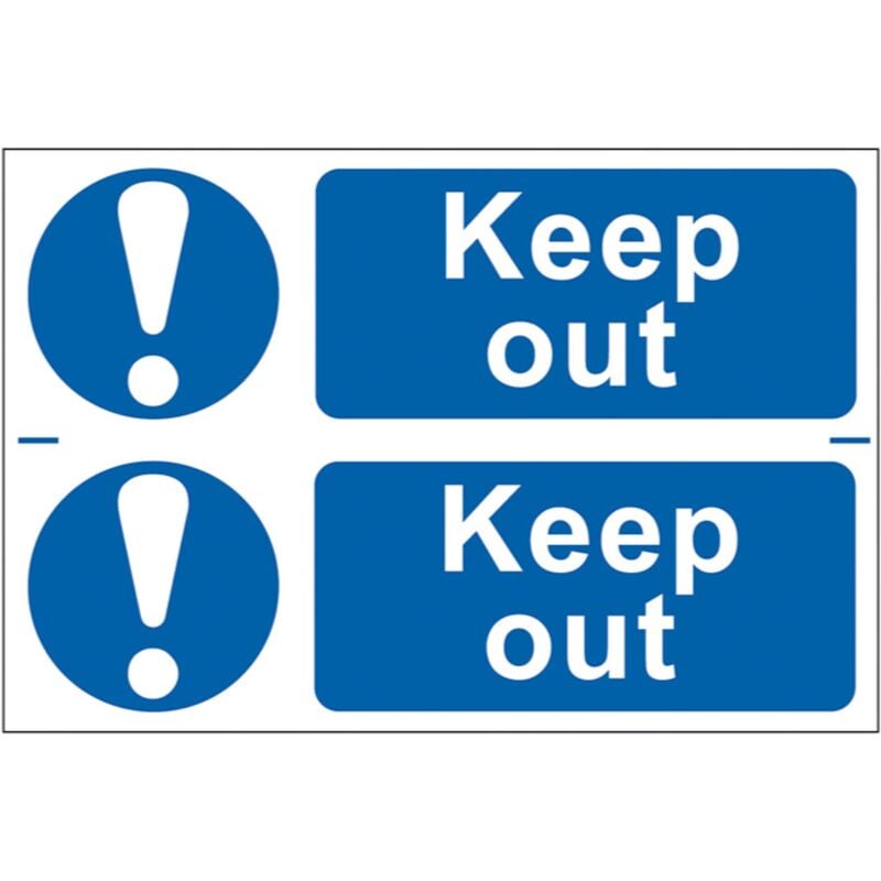 Spectrum Industrial - Keep Out Self Adhesive Sign Twin Pack - 300 x 100mm