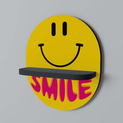 KEEP SMILING Mensola ovale nera