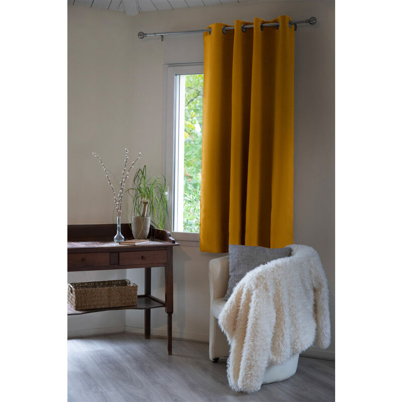 Altobuy - keeper - Rideau Thermique Occultant 140x180cm Coloris Moutarde