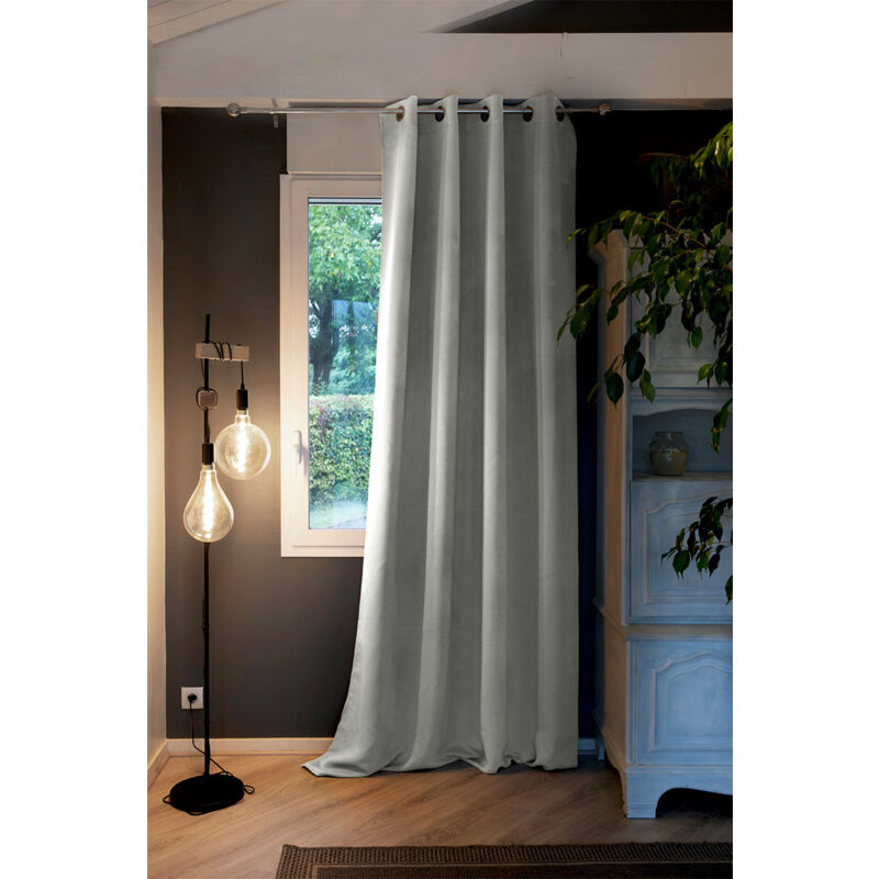 Altobuy - keeper - Rideau Thermique Occultant 140x280cm Coloris Gris clair