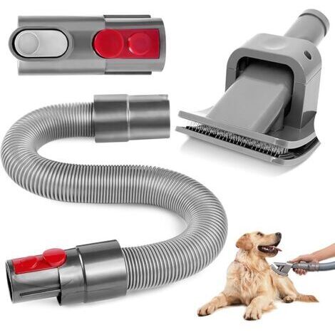 KEEPOW Brosse pour Chien pour Dyson V11 V10 V8 V7 V6, Brosse à Poils d&39animaux pour aspirateur Dyson avec Tuyau d&39extension et Adaptateur, kit de toilettage pour Animaux domestiques 921001-01