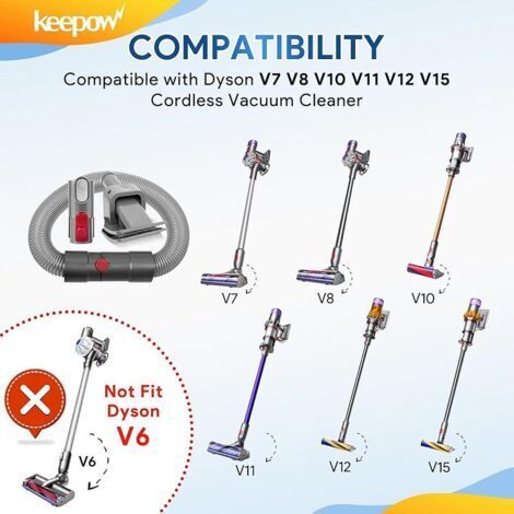 KEEPOW Hundebürste für Dyson V11 V10 V8 V7 V6, Tierhaarbürste für Dyson Staubsauger mit Verlängerungsschlauch und Adapter, Tierpflege-Set 921001-01