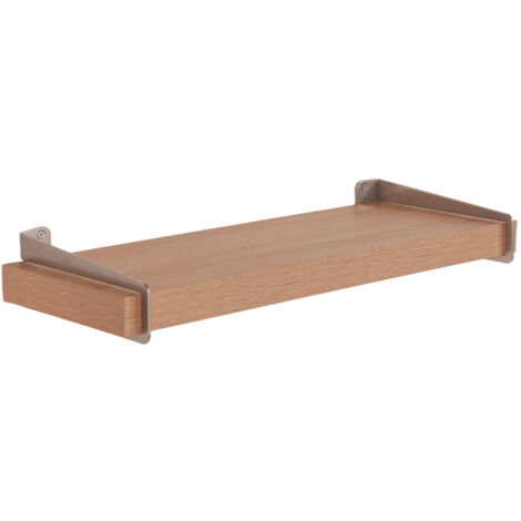 Keer 60 cm Chunky Shelf with Slide on Brackets - Metal - L19.5 x W60 x H3.8 cm - Oak Effect