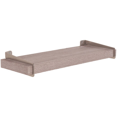 Keer 60 cm Chunky Shelf with Slide on Metal Brackets - L19.5 x W60 x H3.8 cm - Grey Oak Effect