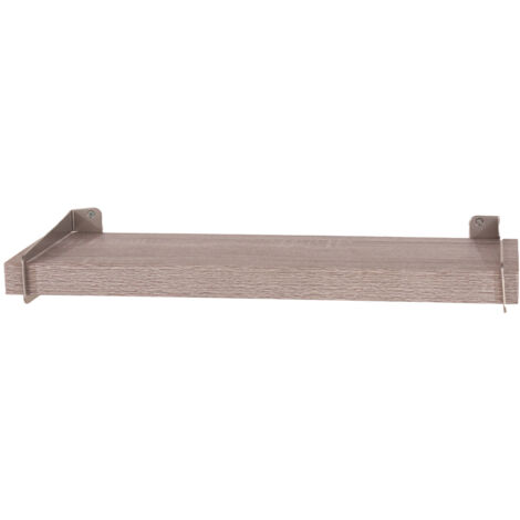 Keer 80 cm Chunky Shelf with Slide on Brackets - Metal - L19.5 x W80 x H3.8 cm - Grey Oak Effect
