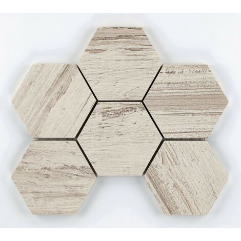 KEG20065 – Mosaïque en céramique blanche 26,1 x 20,0 x 1,0 cm – Finition élégante pour décoration intérieure – Barwolf