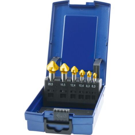 Kegel- und Entgratsenker-Satz 90° DIN 335 C HSS TiN FORUM 6,3-20,5 (6-teilig)
