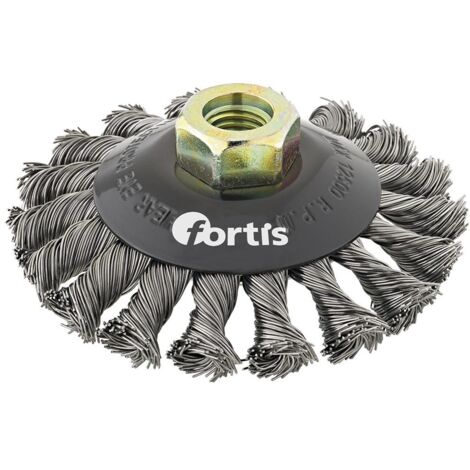 Kegelbürste Stahldraht 100x0,5mm gezopft FORTIS