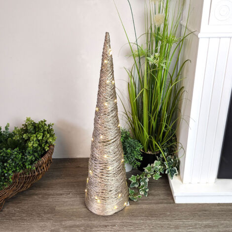 Kegelförmiger Baum mit 40 LEDs, 80 cm, golden