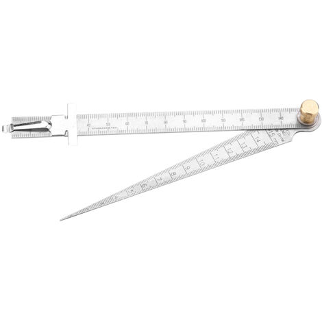 Kegelfühler – Blechlehre aus Edelstahl 1–15 mm mit Lineal zum Messen von Löchern und Spalten