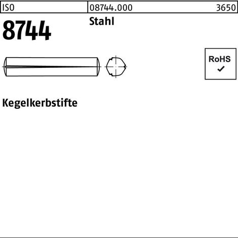 Kegelkerbstift ISO 8744 5x 8 Stahl 100 Stück