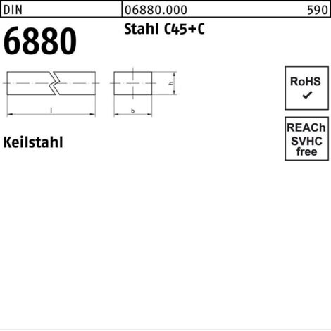 Keilstahl DIN 6880 14x 9x 1000 Stahl C45+C 1 Stück