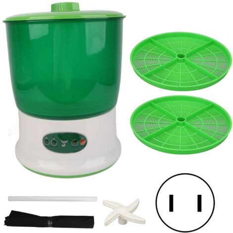 Keimlingsmaschine mit großem Fassungsvermögen, lebensmittelecht, hohe Sicherheit, 360°-Sprinkler, Sojabohnensprossen-Anzuchtset, 220V CN-Stecker.