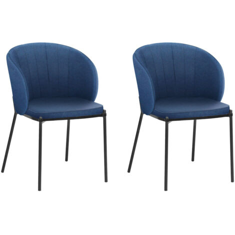 Keira-Chaise de salle à manger en bleu Paquet de 2