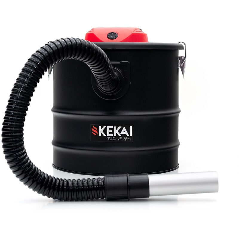 Aspirateur Souffleur à Cendres Léger 18L Kekai Trajano 1200W Filtre hepa Lavable en Acier Noir