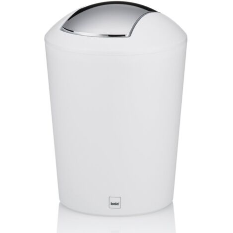 kela 22271, Cestino con Coperchio Basculante da 1,7 l, Plastica, 'Marta', Bianco