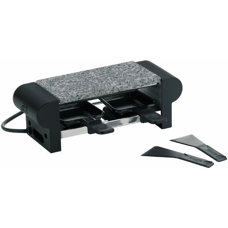 Kela 66493 - Mini piastra per Raclette Maloja per 2 persone, colore: Nero