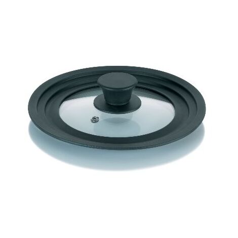KELA - COUVERCLE EN VERRE SILICONE NOIR 16/18/20CM