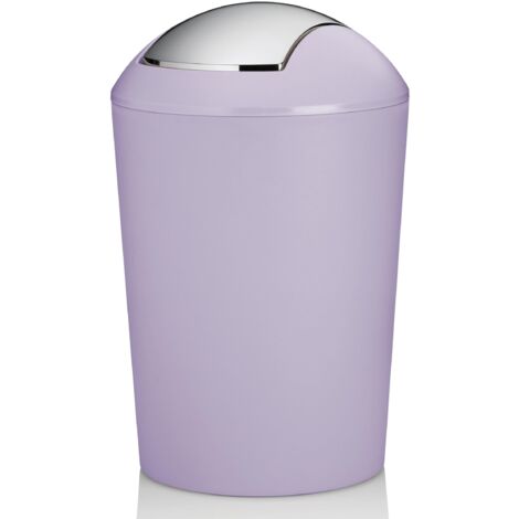 kela Marta - Pattumiera per cosmetici, colore viola, 1,7 l, con coperchio basculante, in plastica, colore: viola pastello opaco