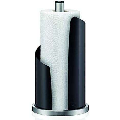 kela portarotolo da Cucina Nero, per Rotoli Spessi, portarotolo da Cucina in Piedi Alto 33,5 cm, Stella, Acciaio Inossidabile