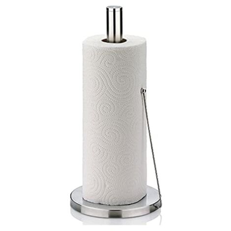 kela portarotolo da cucina verticale, anche per rotoli spessi, portarotolo di carta alto 33,5 cm, ROLLO, acciaio inox satinato