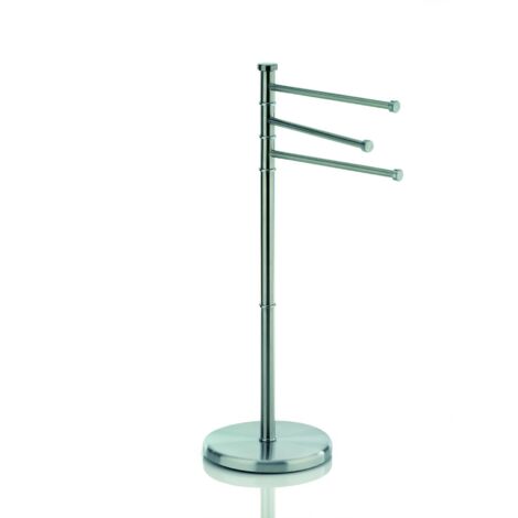 Kela portasciugamani Verticale 85,5 cm, Girevole, portasciugamani con 3 portasciugamani, Swing, Acciaio Inox Satinato