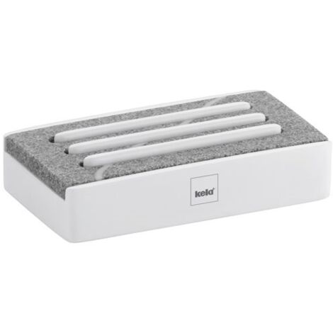 KELA PORTE SAVON CUBE BLANC PIERRE 1192951