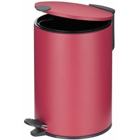 Poubelle à pédale frontale Rubbermaid Slim Jim rouge 50L