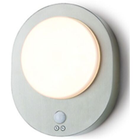 Kellerlampe LED mit Bewegungsmelder Edelstahl H: 24,4 cm IP44 Weiß 3000 K warmweiß 350 lm Modern