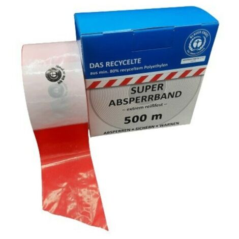 KELMAPLAST Absperrband 100 m-Rolle rot/weiß geblockt aus mind. 80% Regranulat Blauer Engel