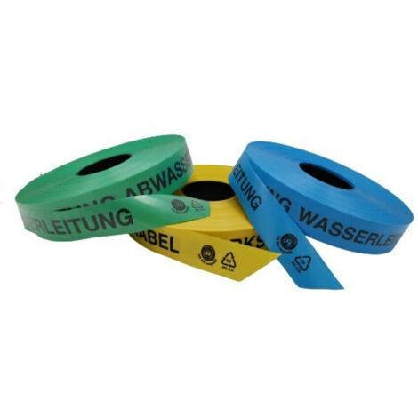 KELMAPLAST Trassen-Warnband 250 m AchtungAbwasserleitung aus mind. 80% Regranulat Blauer