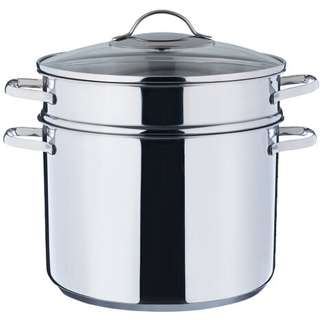 Kelomat Nudeltopf Classico mit Glasdeckel Ø24 cm 3 teilig Edelstahl Induktion