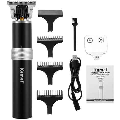 Kemei – tondeuse à cheveux pour hommes, 2 en 1, rechargeable, originale,Black-No Box
