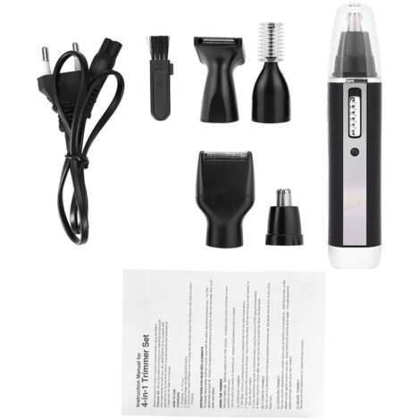 Kemei Tondeuse Multifonction 4-en-1 Portable pour Nez, Oreilles, Barbe et Sourcils - Sécuritaire pour Hommes - Conforme UE