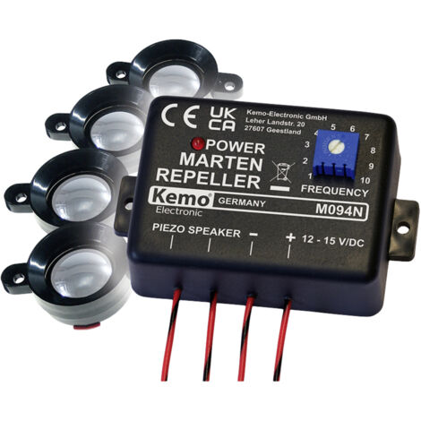 Kemo M094 Ultraschall-Marderabwehr mit Optikschutz, abgesetzte Lautsprecher  1 St.
