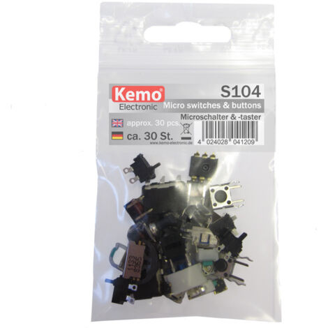 Kemo S104 Mikroschalter-Sortiment S104     tastend 30 Teile