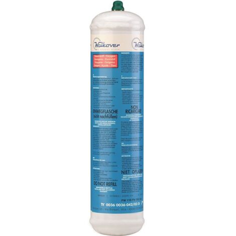 Kemper – Bouteille d'oxygène jetable 110 bar – Valve M10 x 1 – Compatible kits de soudure bi-gaz – Pression moyenne pour applications mobiles