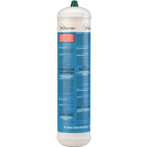 Kemper – Bouteille d'oxygène jetable 110 bar – Valve M10 x 1 – Compatible kits de soudure bi-gaz – Pression moyenne pour applications mobiles