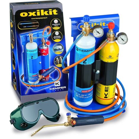 Kemper – Chalumeau soudeur bi-gaz 110 bar – Oxygène et propane – 2 pointes 0,5/0,65 mm – Température 3300°C – Kit complet professionnel
