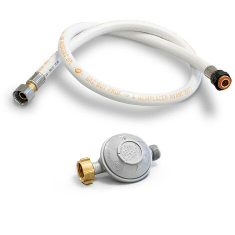 Kemper – Détendeur gaz 28 mbar Butane – Tuyau flexible 1m – Raccords 20/150 et G1/2 – Robinet sortie 21.7 – Norme NF