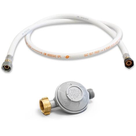 Kemper – Détendeur gaz butane 28 mbar – Tuyau flexible 2 m avec embouts vissables – Raccords G1/2 et 20/150 – Norme NF