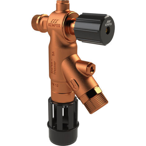 Kemper Fk-4 Soupape de sortie pour système, 36701 DN15 BA avec poignée, laiton rouge